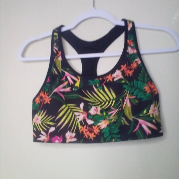 Old Navy Active Sports Bra M Women Go Dry Racer Back Tropical Floral Colorful - Picture 11 of 13